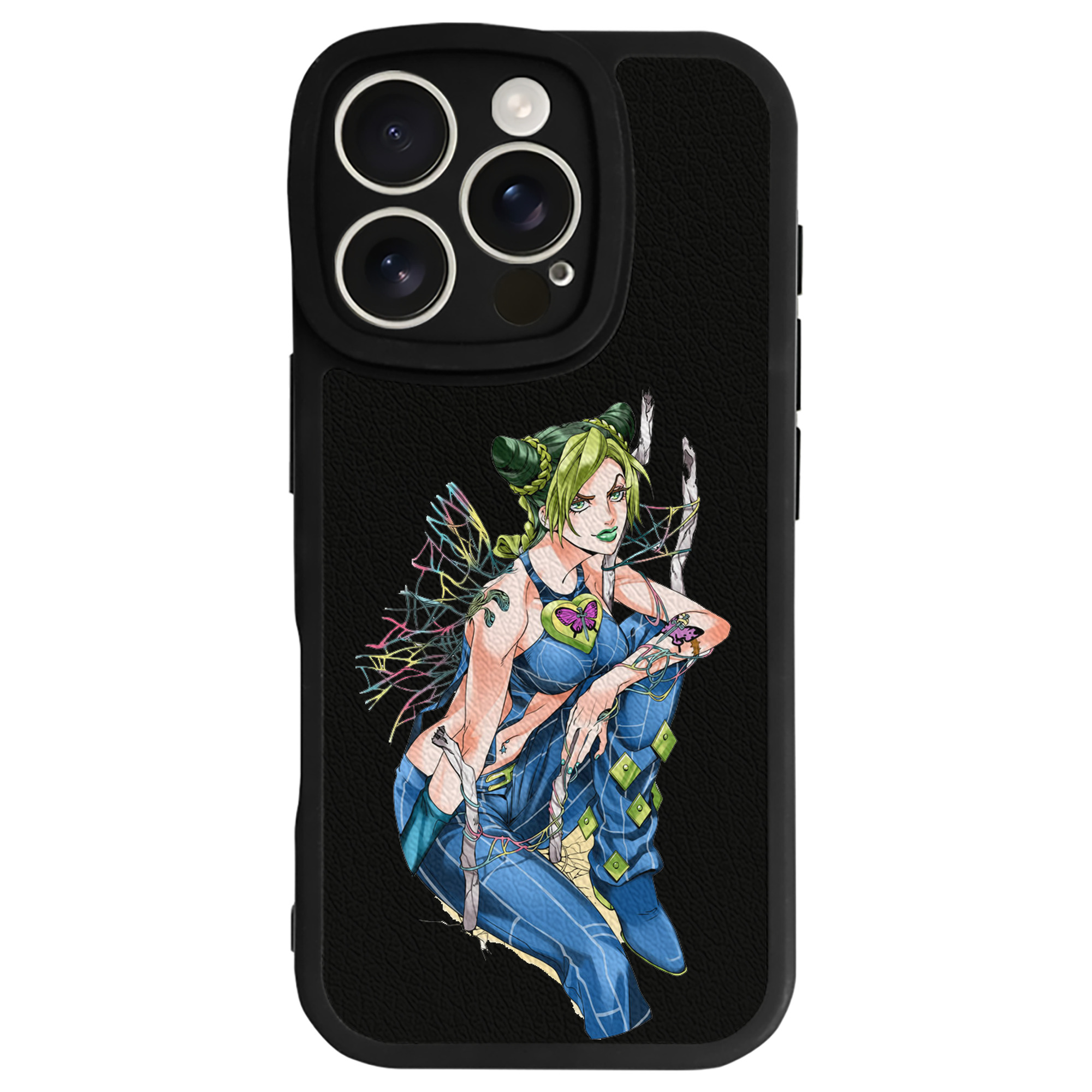 （画像用） "ジョジョの奇妙な冒険 くうじょう ジョリーン JoJo's Bizarre Adventure Jolyne Cujoh " 【iPhone 16シリーズ対応】シリコンスマホケース（レザー調） 材質：シリコン